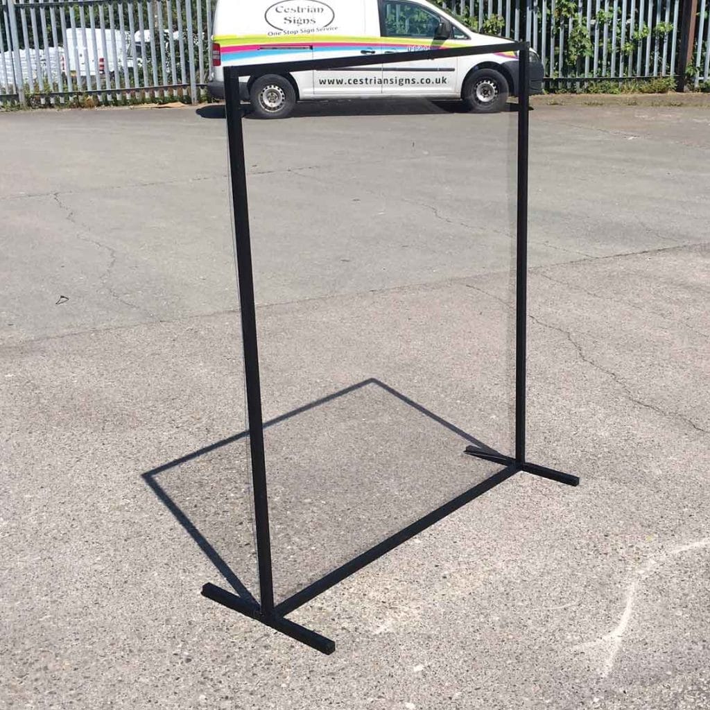 Free Standing Sneeze Screen Black Frame 2