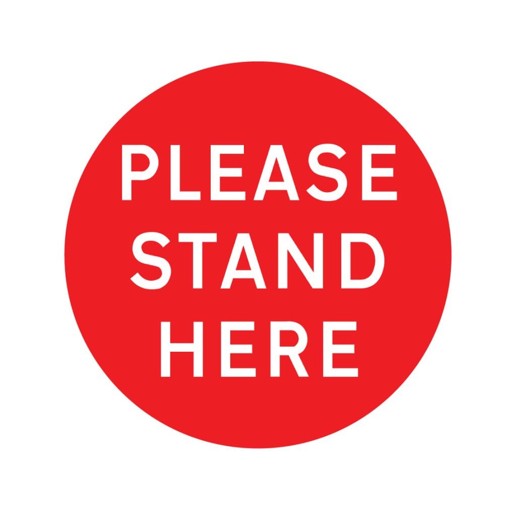 Please stand here factory floor stickers