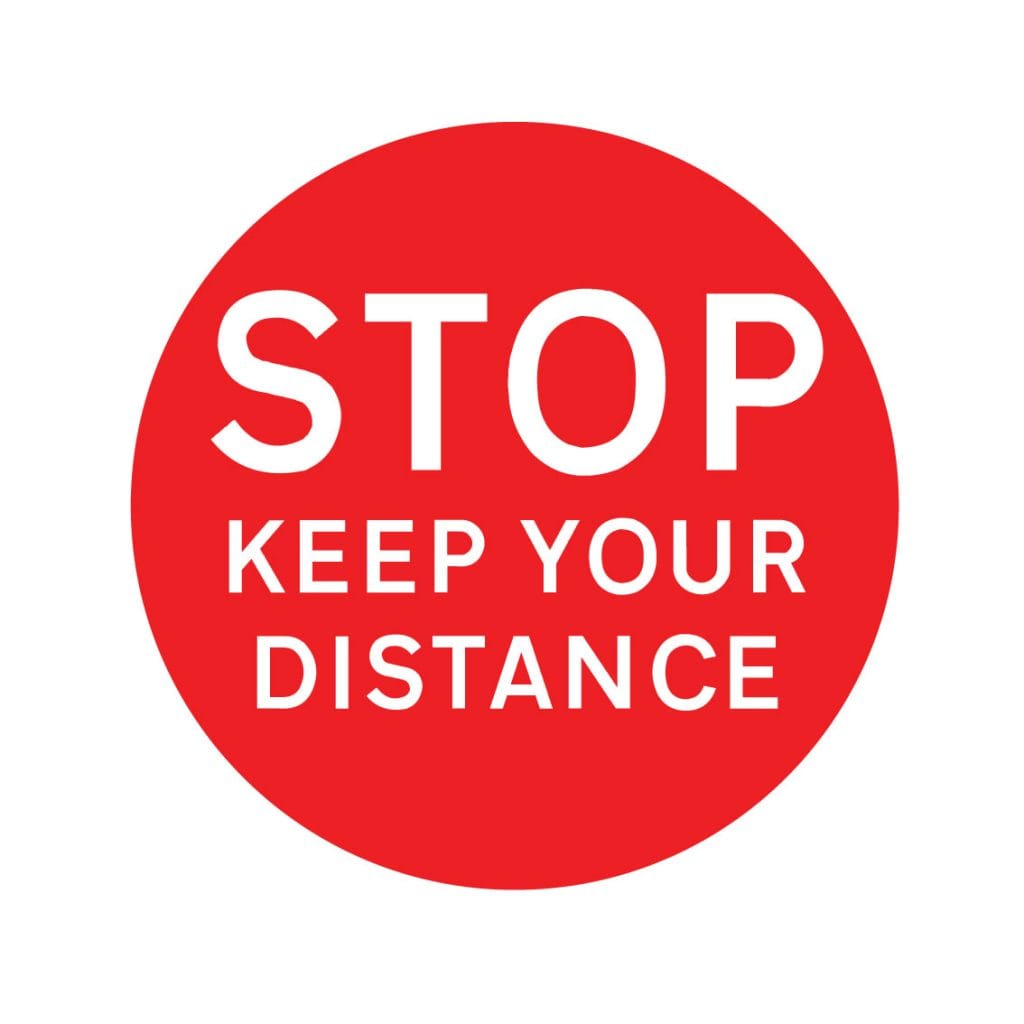 stop keep your distance factory floor stickers