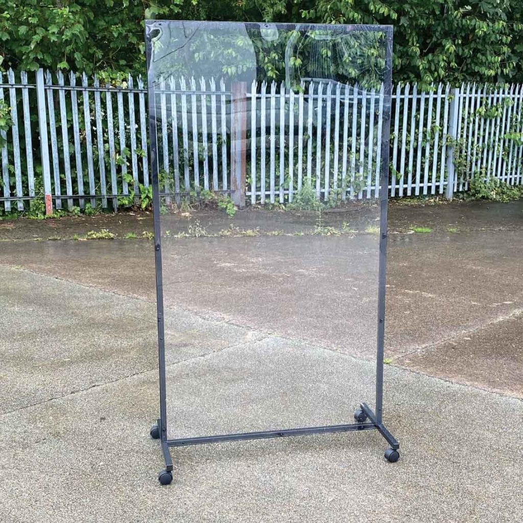 Sneeze guard screen on wheels 2