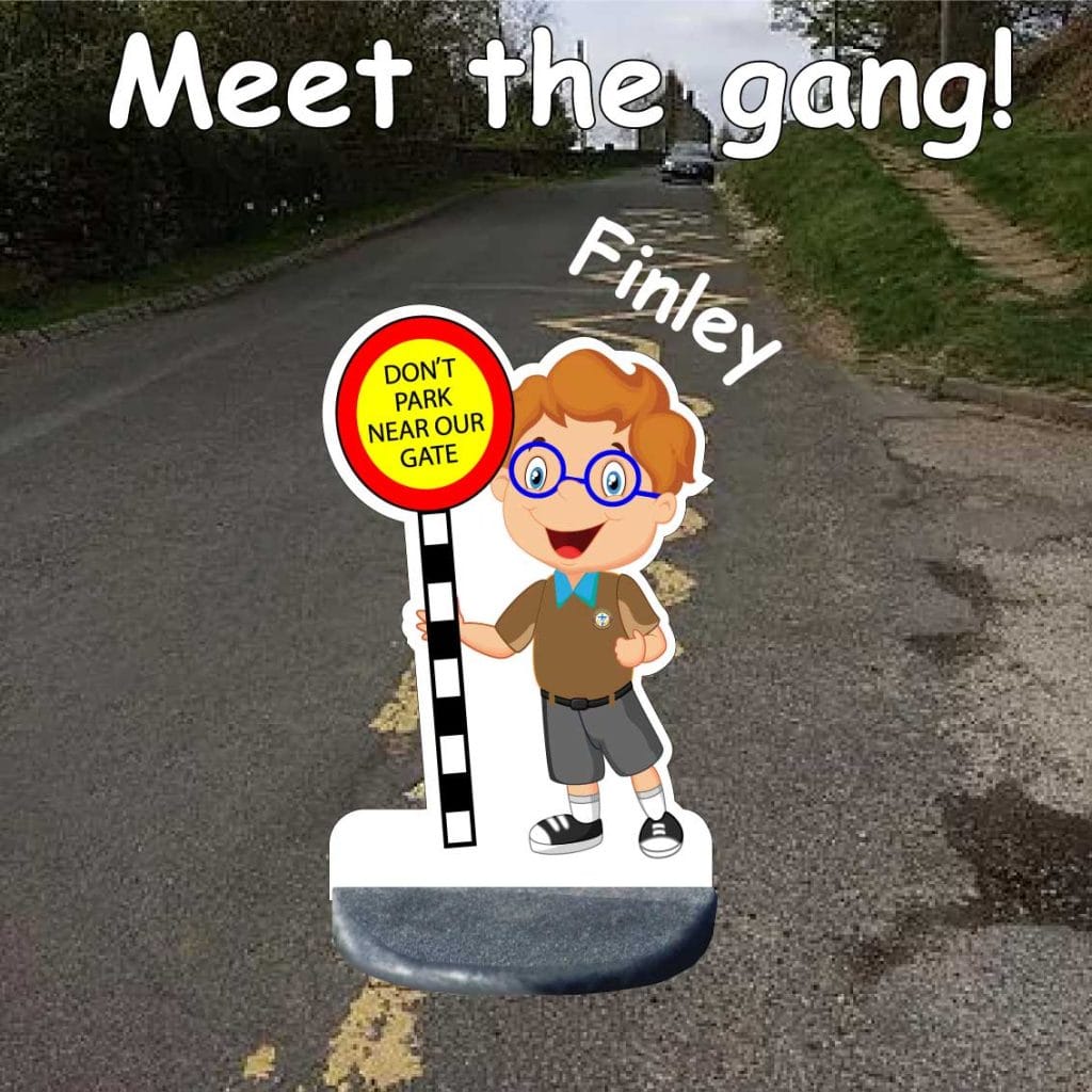 School No Parking Pavement Sign finley