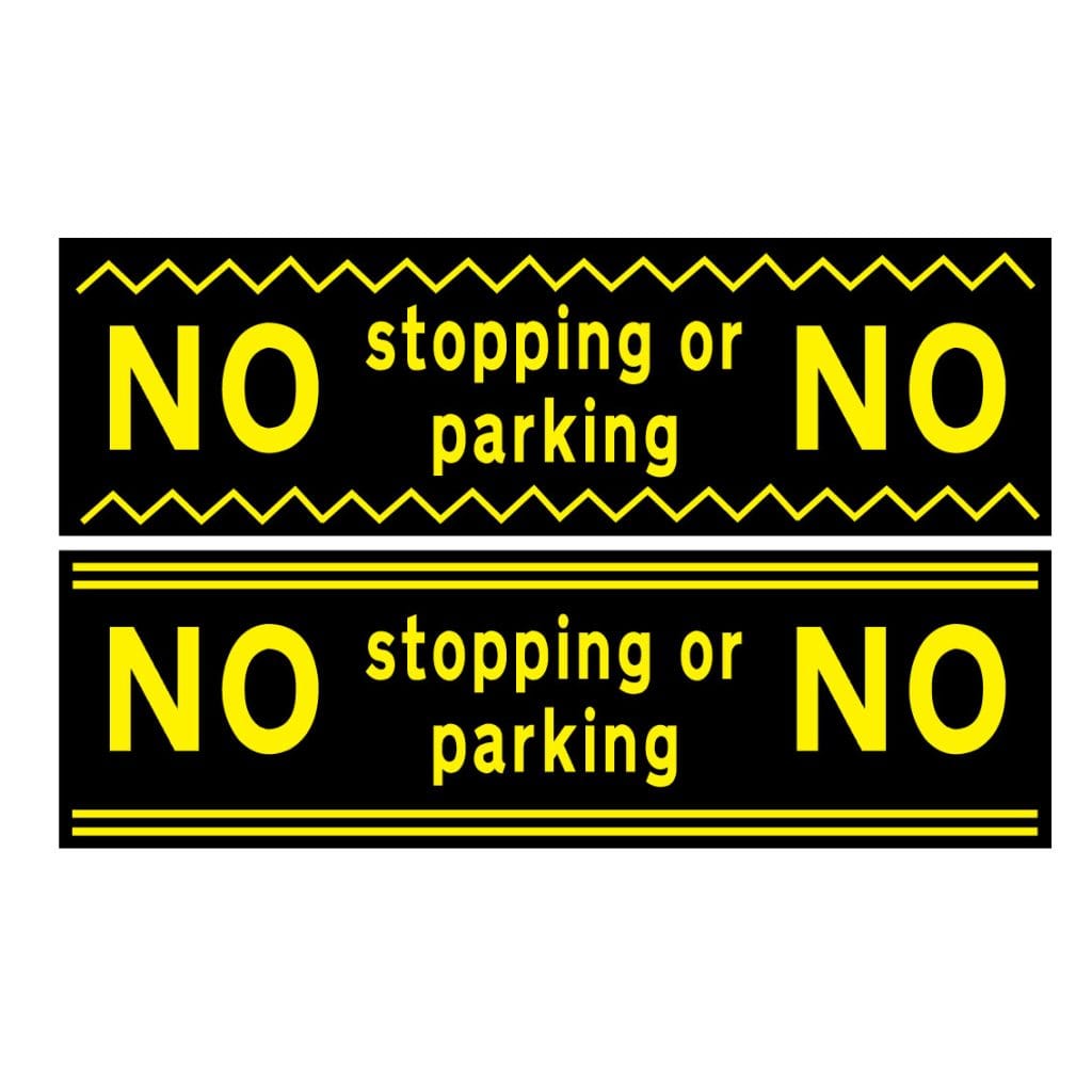 No stopping school banners yellow lines