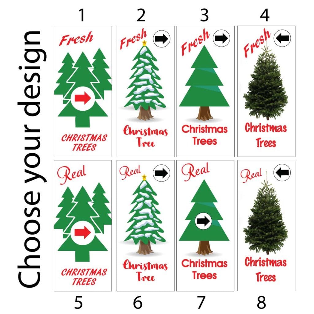 Christmas trees for sale sign