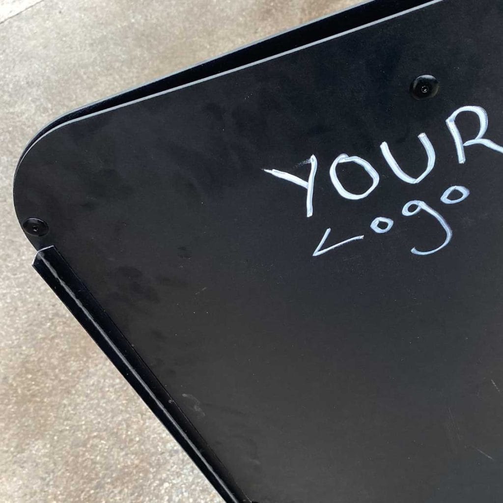 Spinning rotating chalk board sign 1