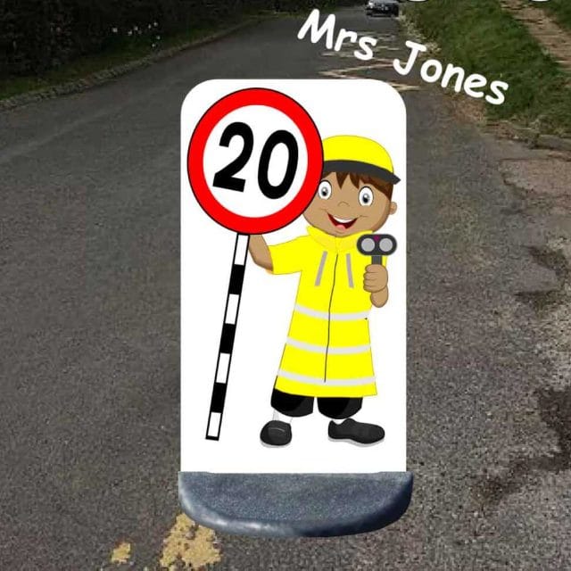 Lollipop lady 20 mph speed sign