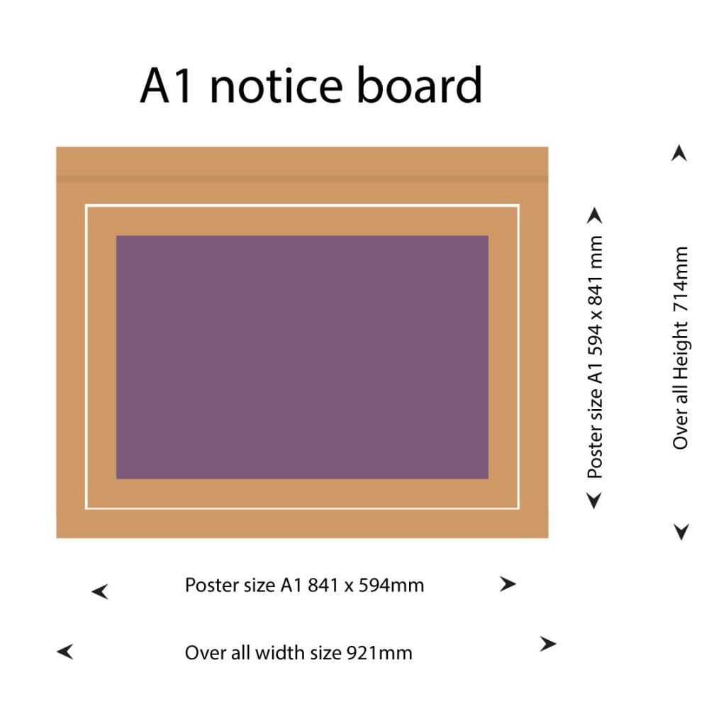 Recycled plastic wood notice board a1
