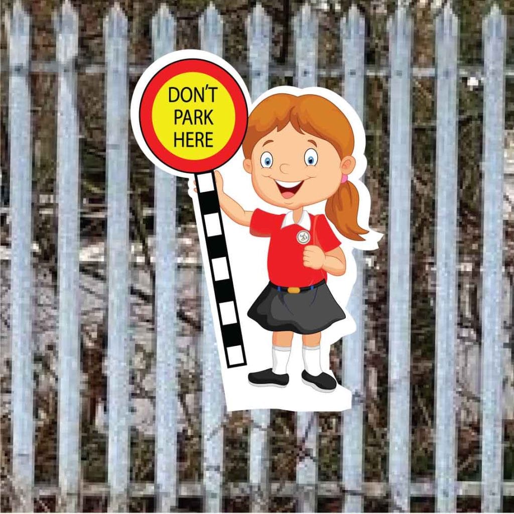 School no parking fence sign Emily