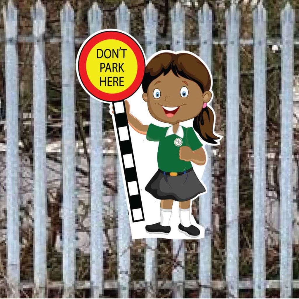 School no parking fence sign ruby