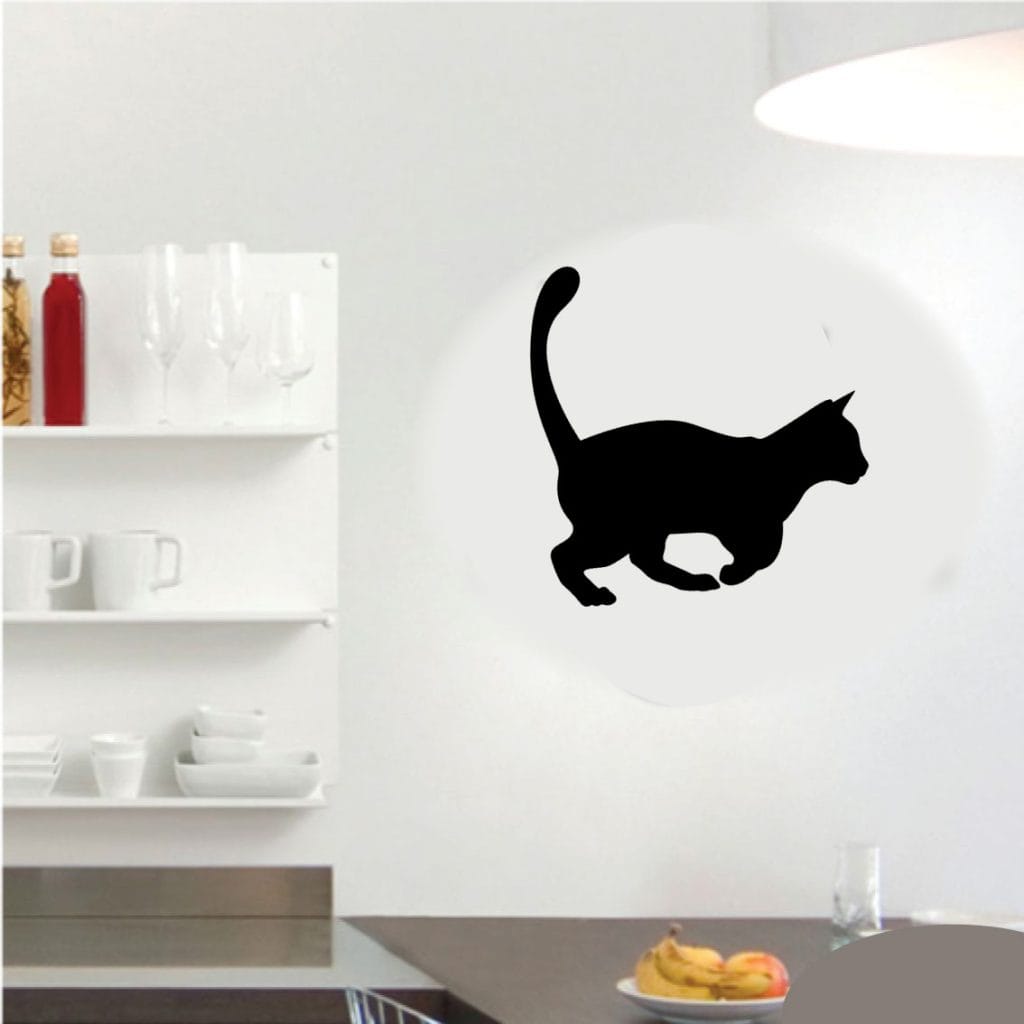 Pouncing cat black board chalk board