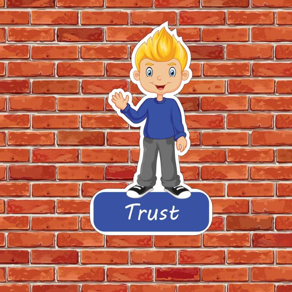 School core values wall or fence trust sign