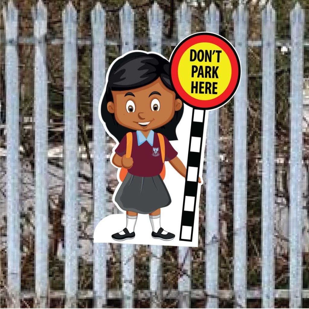 School no parking fence sign zoey