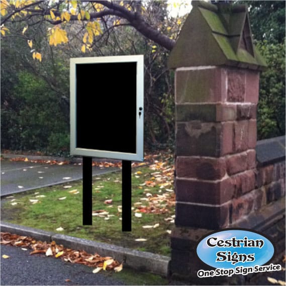 External Notice Board on Aluminium Posts Cestrian Signs