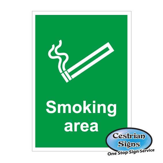 smoking area site sign