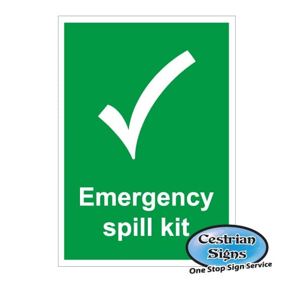 emergency spill kit safety sign