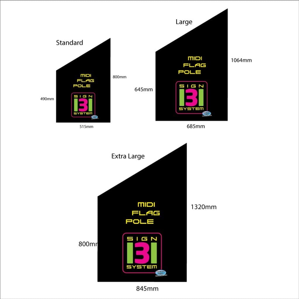 wall mounted printed flag sizes