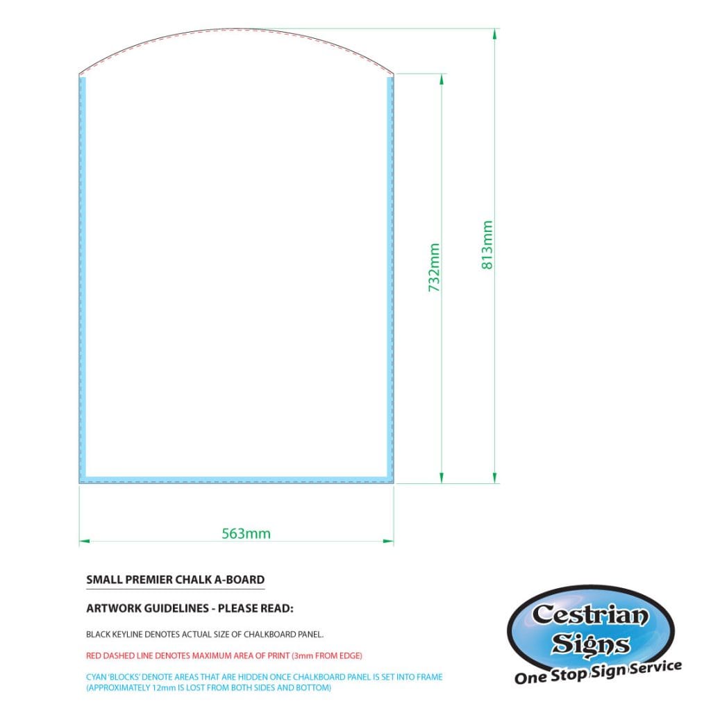 small premier chalk a-board size